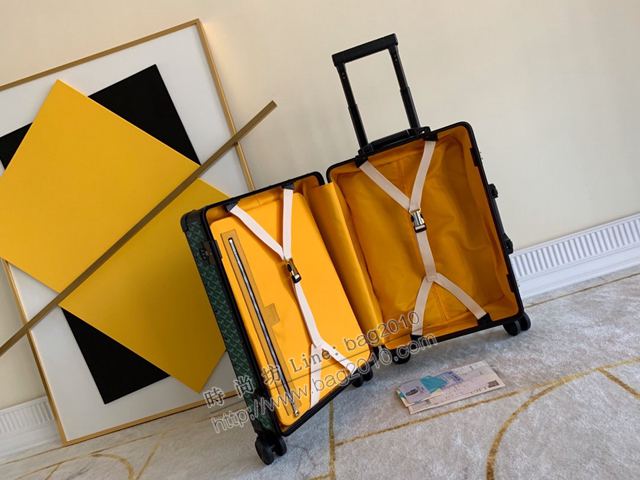 Goyard行李箱 90048 戈雅拉杆箱 標誌性印花圖案配鋁框 復古形的拉箱xzx1167